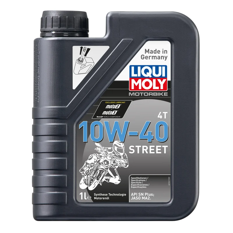 Frasco de Motorbike 4T 10W-40 Street LIQUI MOLY, óleo sintético de moto com classificação JASO MA2